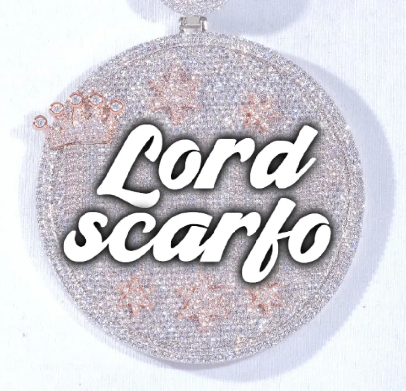 CUSTOM LETTER NECKLACE 3D BIG CROWN DISC sold by The GUU Shop