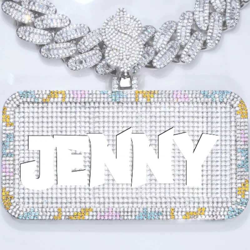 CUSTOM LETTER NECKLACE 3D COLORFUL SQUARE sold by The GUU Shop