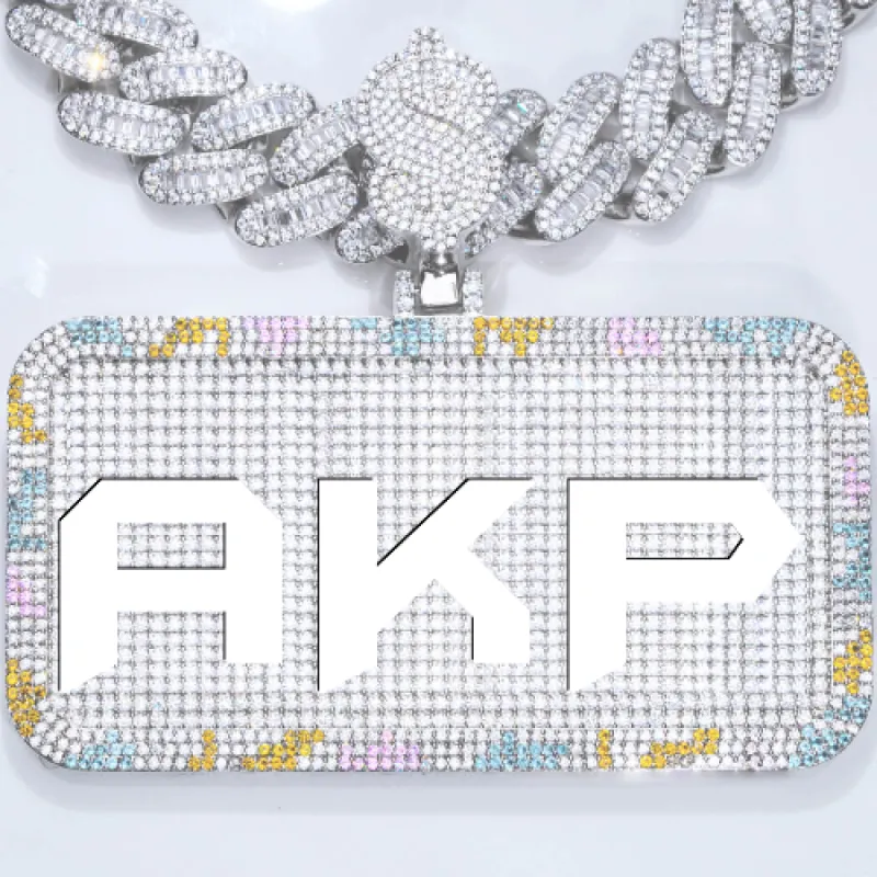 CUSTOM LETTER NECKLACE 3D COLORFUL SQUARE sold by The GUU Shop