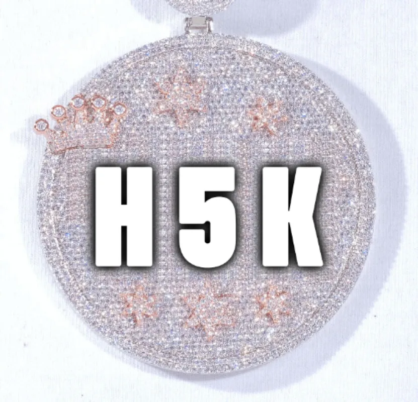 CUSTOM LETTER NECKLACE 3D BIG CROWN DISC sold by The GUU Shop