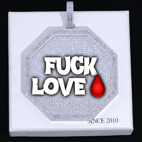 CUSTOM LETTER NECKLACE 3D BIG OCTAGON sold by The GUU Shop