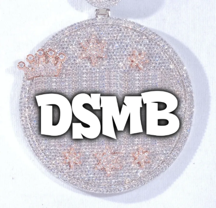 CUSTOM LETTER NECKLACE 3D BIG CROWN DISC sold by The GUU Shop