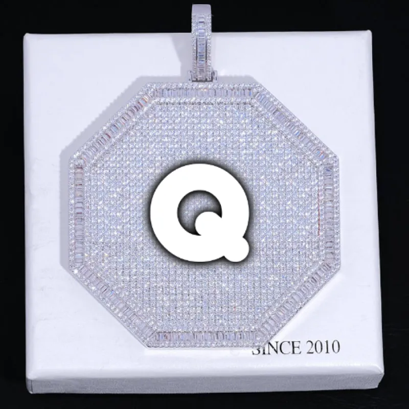 CUSTOM LETTER NECKLACE 3D BIG OCTAGON sold by The GUU Shop