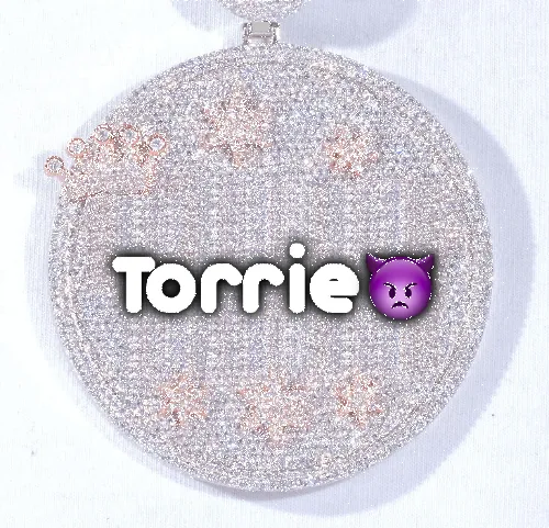 CUSTOM LETTER NECKLACE 3D BIG CROWN DISC sold by The GUU Shop