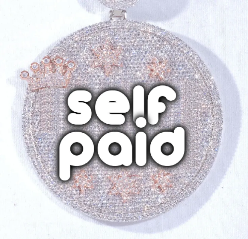 CUSTOM LETTER NECKLACE 3D BIG CROWN DISC sold by The GUU Shop