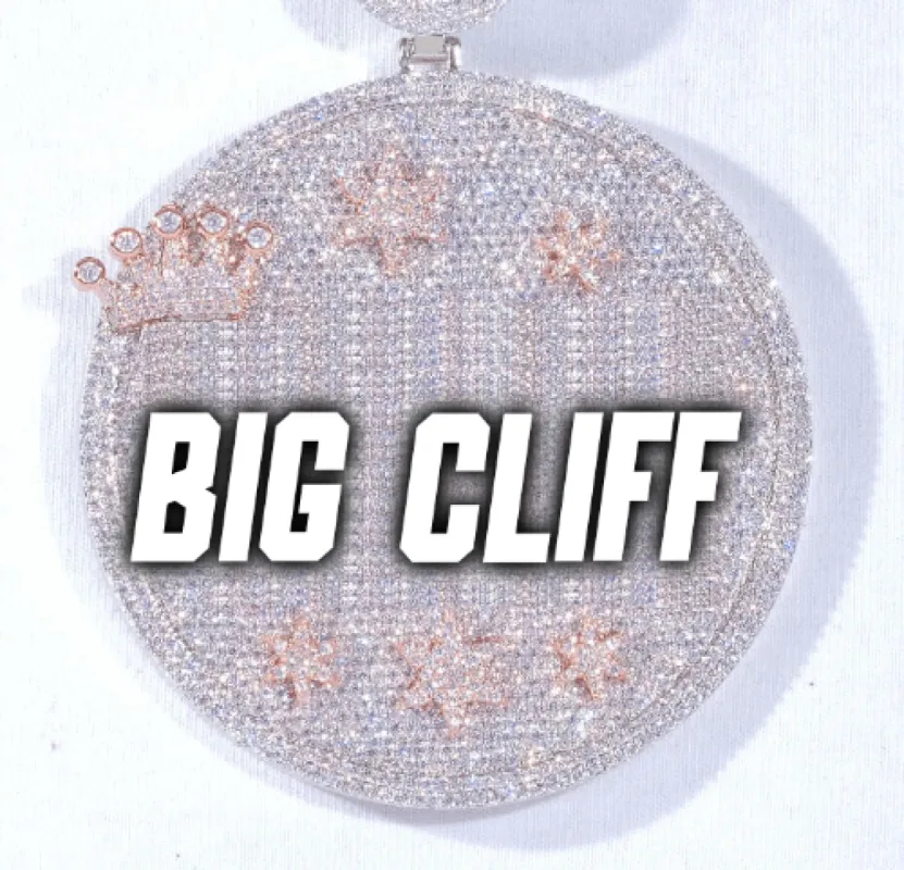 CUSTOM LETTER NECKLACE 3D BIG CROWN DISC sold by The GUU Shop