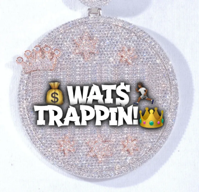 CUSTOM LETTER NECKLACE 3D BIG CROWN DISC sold by The GUU Shop