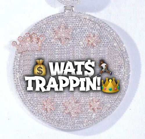 CUSTOM LETTER NECKLACE 3D BIG CROWN DISC sold by The GUU Shop