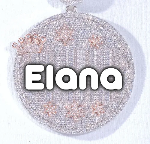 CUSTOM LETTER NECKLACE 3D BIG CROWN DISC sold by The GUU Shop