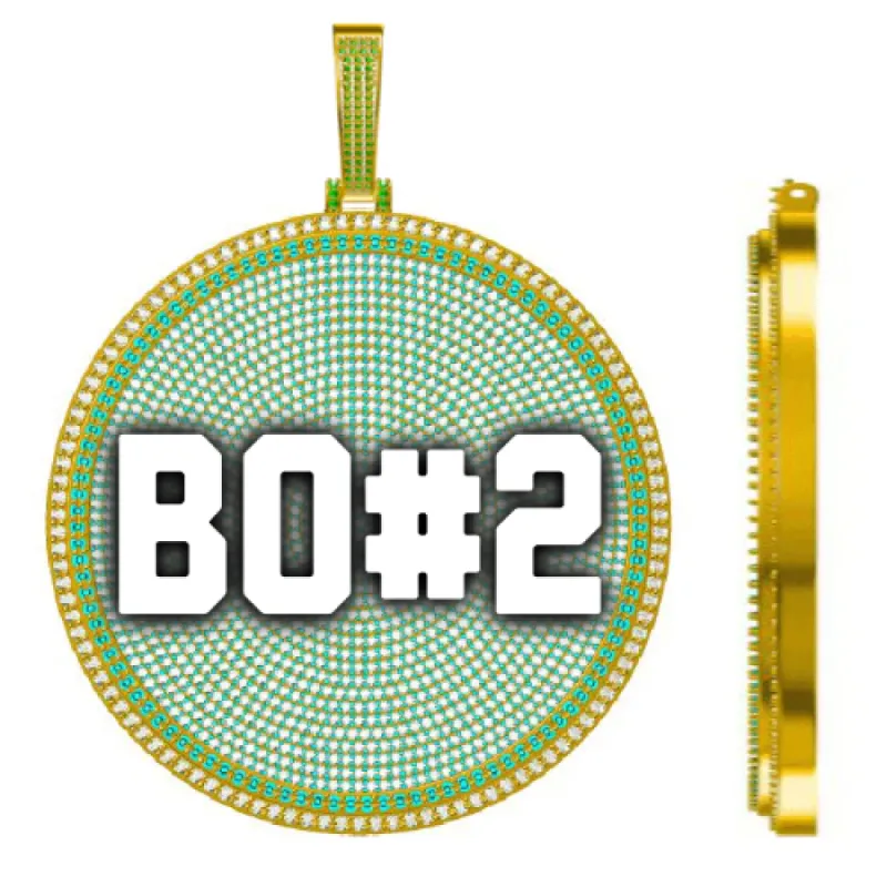 CUSTOM LETTER NECKLACE 3D BIG DISC sold by The GUU Shop