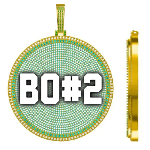 CUSTOM LETTER NECKLACE 3D BIG DISC sold by The GUU Shop