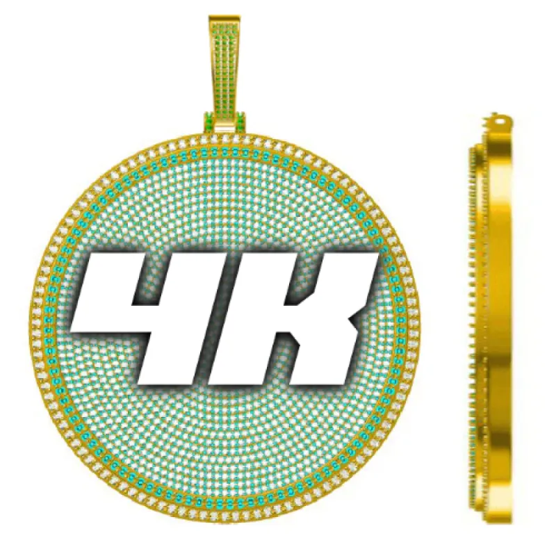 CUSTOM LETTER NECKLACE 3D BIG DISC sold by The GUU Shop