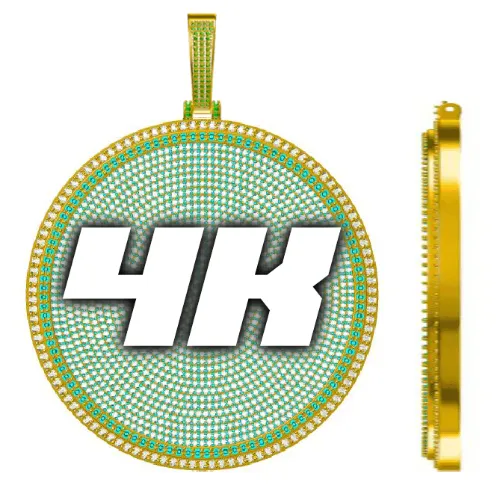 CUSTOM LETTER NECKLACE 3D BIG DISC sold by The GUU Shop