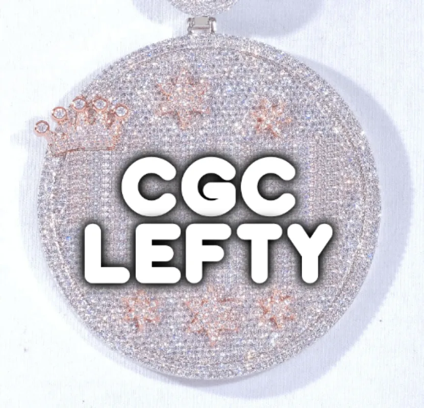 CUSTOM LETTER NECKLACE 3D BIG CROWN DISC sold by The GUU Shop