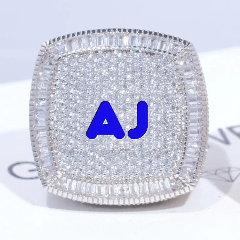 CUSTOM LETTER 3D ICED RING sold by The GUU Shop