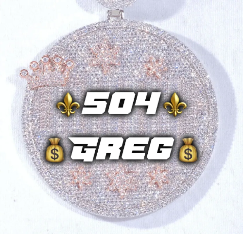 CUSTOM LETTER NECKLACE 3D BIG CROWN DISC sold by The GUU Shop