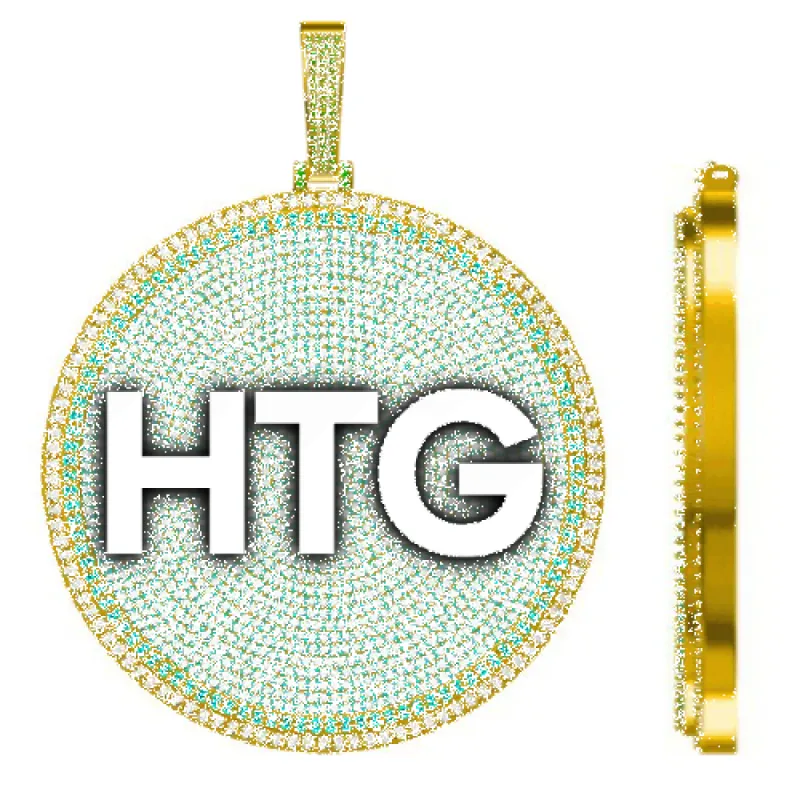 CUSTOM LETTER NECKLACE 3D BIG DISC sold by The GUU Shop