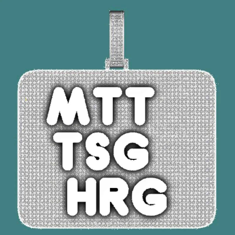 CUSTOM LETTER NECKLACE 3D BIG SQUARE sold by The GUU Shop