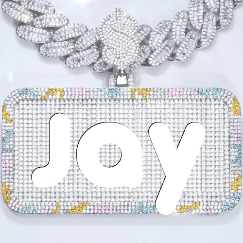 CUSTOM LETTER NECKLACE 3D COLORFUL SQUARE sold by The GUU Shop