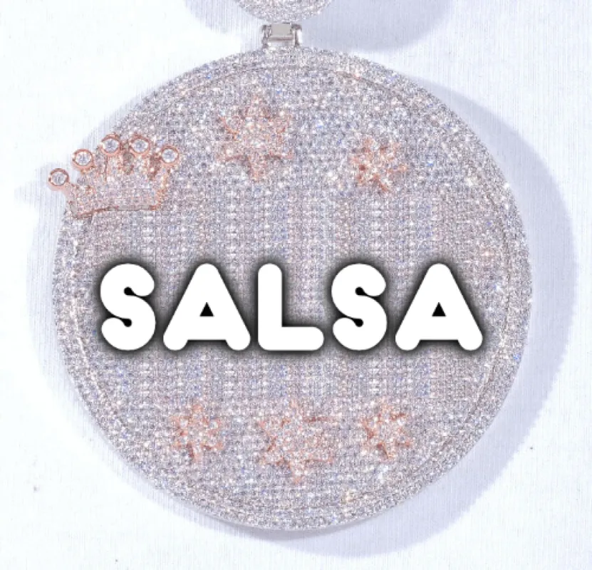 CUSTOM LETTER NECKLACE 3D BIG CROWN DISC made by The GUU Shop