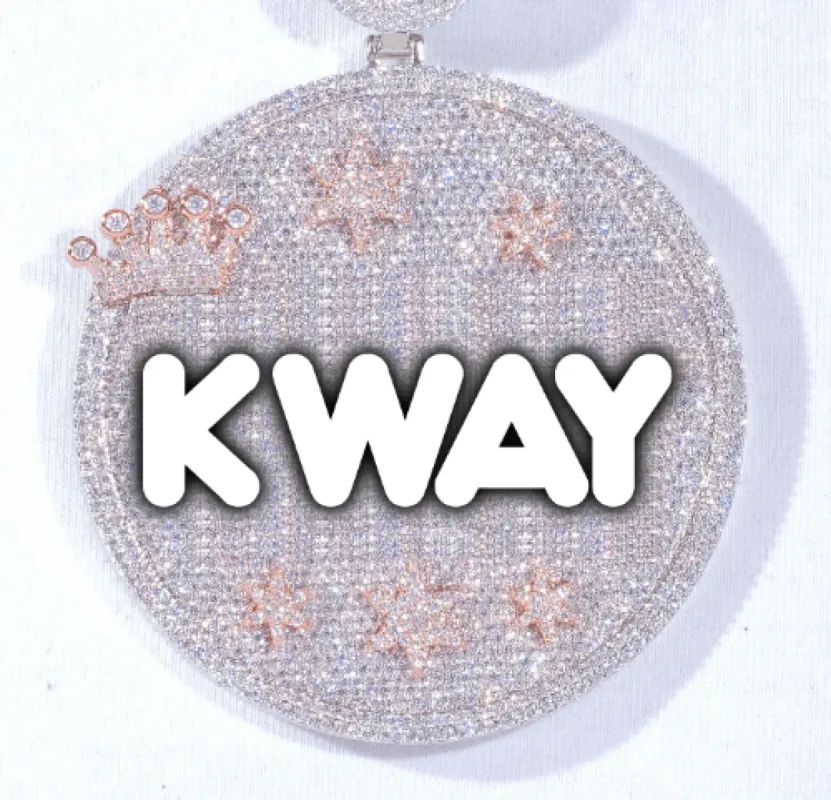 CUSTOM LETTER NECKLACE 3D BIG CROWN DISC sold by The GUU Shop