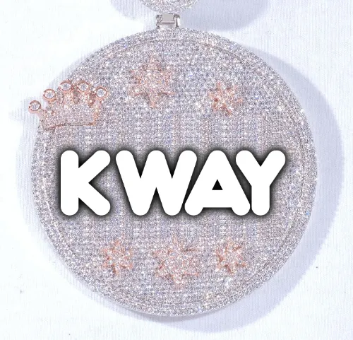 CUSTOM LETTER NECKLACE 3D BIG CROWN DISC sold by The GUU Shop