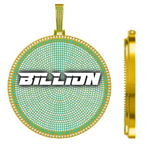 CUSTOM LETTER NECKLACE 3D BIG DISC sold by The GUU Shop