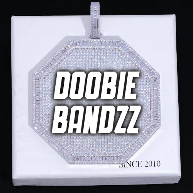 CUSTOM LETTER NECKLACE 3D BIG OCTAGON sold by The GUU Shop