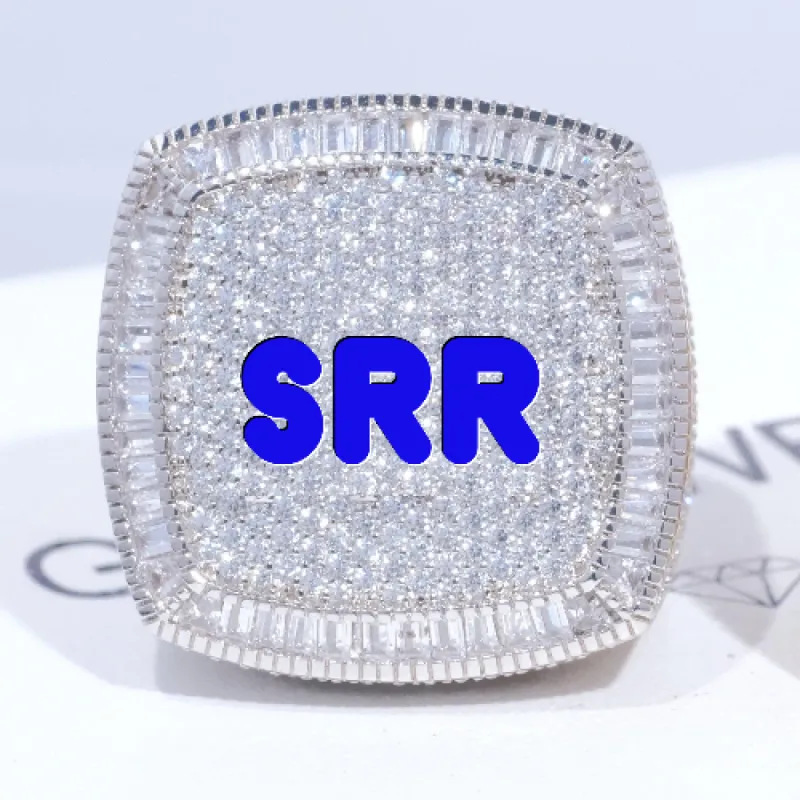 CUSTOM LETTER 3D ICED RING sold by The GUU Shop