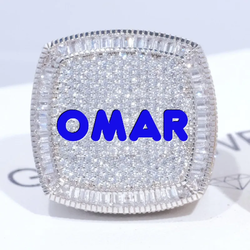 CUSTOM LETTER 3D ICED RING sold by The GUU Shop