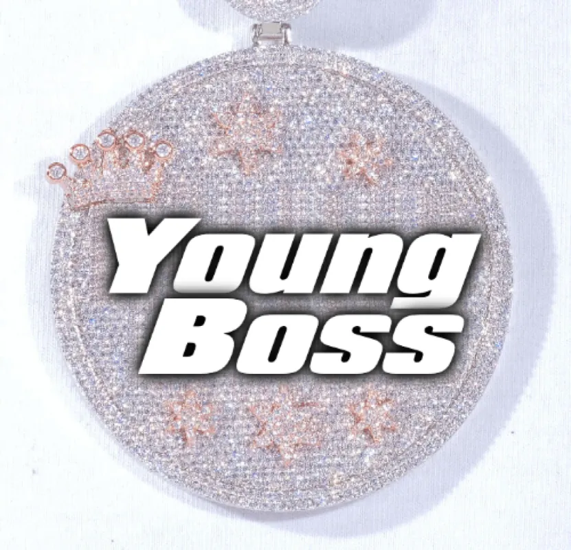 CUSTOM LETTER NECKLACE 3D BIG CROWN DISC sold by The GUU Shop