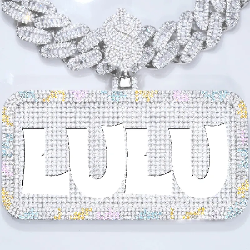 CUSTOM LETTER NECKLACE 3D COLORFUL SQUARE sold by The GUU Shop
