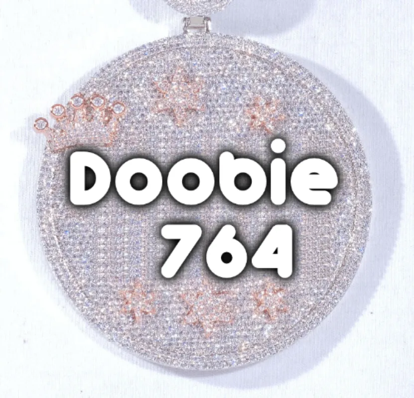 CUSTOM LETTER NECKLACE 3D BIG CROWN DISC sold by The GUU Shop