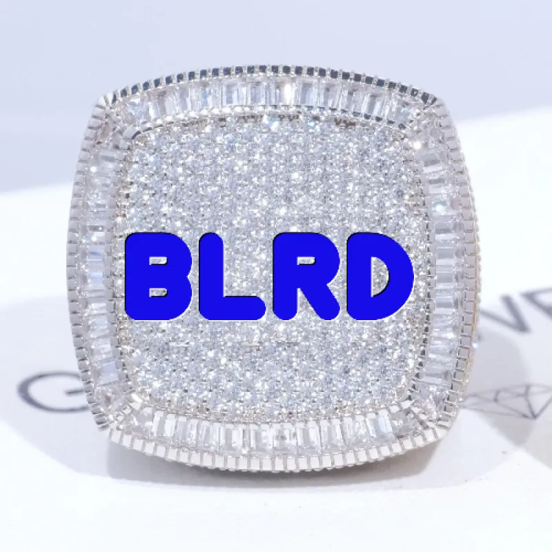 CUSTOM LETTER 3D ICED RING sold by The GUU Shop