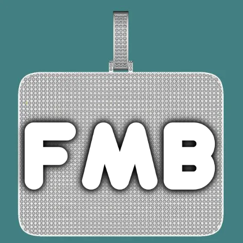 CUSTOM LETTER NECKLACE 3D BIG SQUARE sold by The GUU Shop