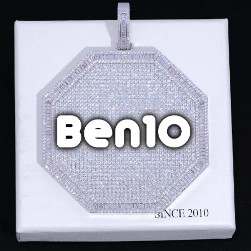 CUSTOM LETTER NECKLACE 3D BIG OCTAGON sold by The GUU Shop