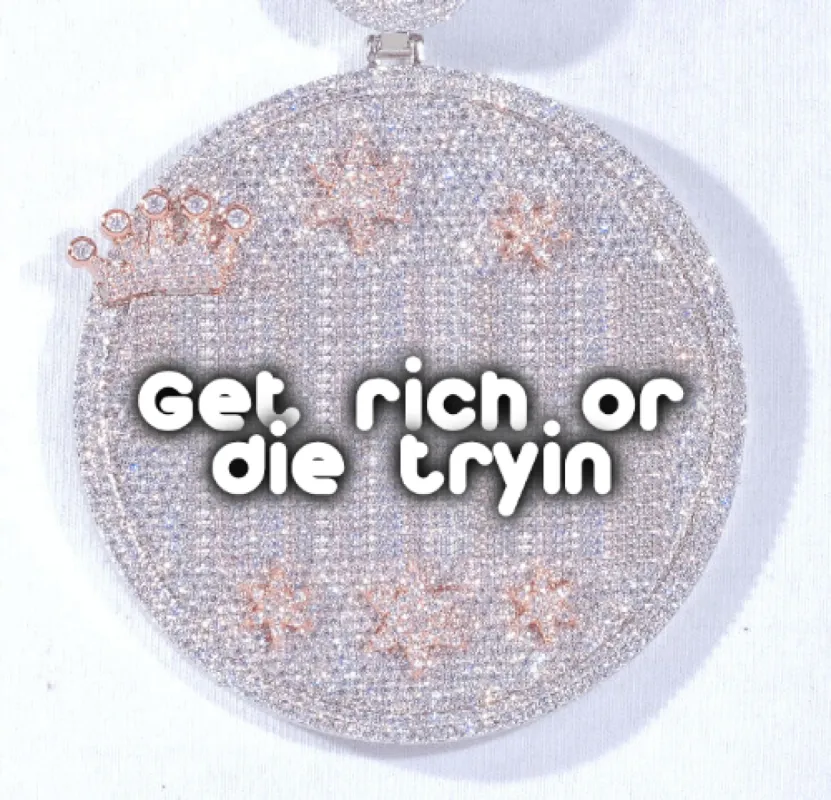 CUSTOM LETTER NECKLACE 3D BIG CROWN DISC sold by The GUU Shop