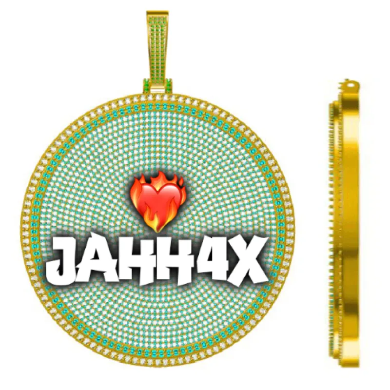 CUSTOM LETTER NECKLACE 3D BIG DISC sold by The GUU Shop