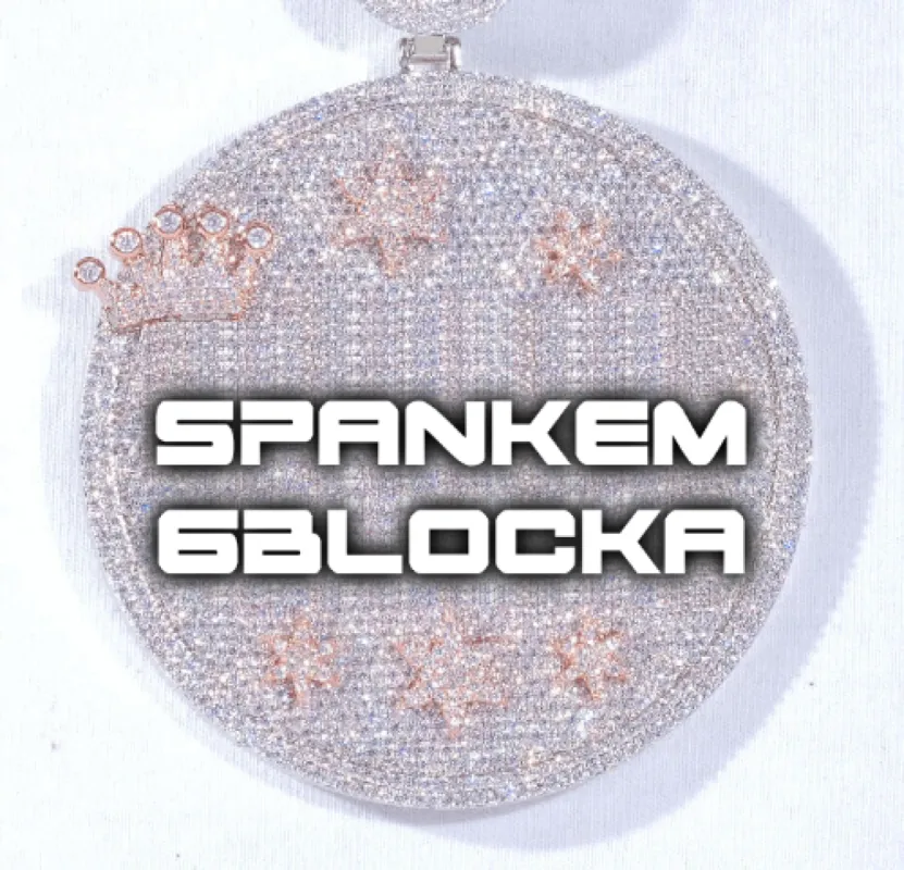 CUSTOM LETTER NECKLACE 3D BIG CROWN DISC sold by The GUU Shop