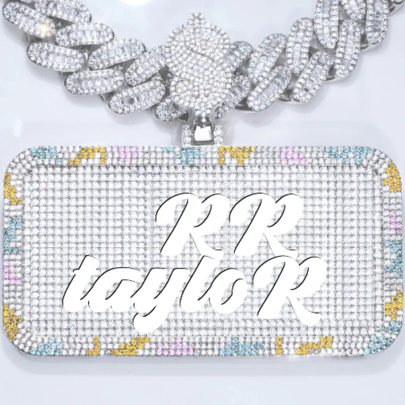 CUSTOM LETTER NECKLACE 3D COLORFUL SQUARE sold by The GUU Shop