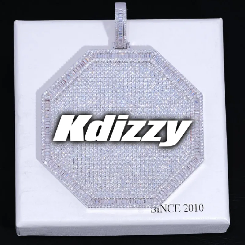 CUSTOM LETTER NECKLACE 3D BIG OCTAGON sold by The GUU Shop