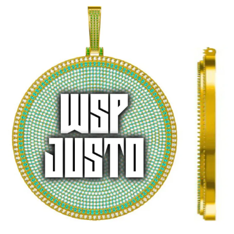 CUSTOM LETTER NECKLACE 3D BIG DISC sold by The GUU Shop