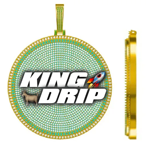 CUSTOM LETTER NECKLACE 3D BIG DISC sold by The GUU Shop