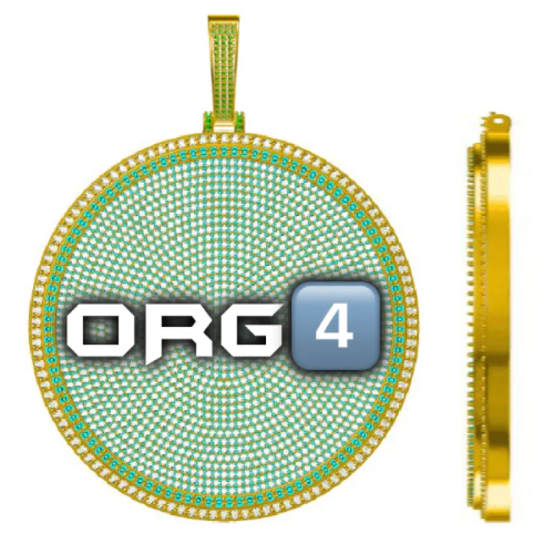 CUSTOM LETTER NECKLACE 3D BIG DISC sold by The GUU Shop