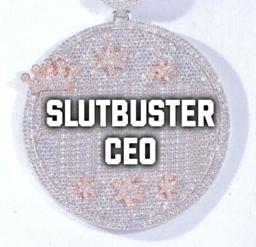 CUSTOM LETTER NECKLACE 3D BIG CROWN DISC sold by The GUU Shop