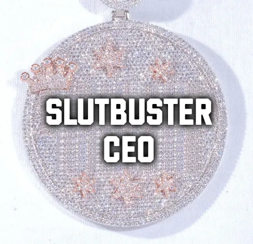 CUSTOM LETTER NECKLACE 3D BIG CROWN DISC sold by The GUU Shop