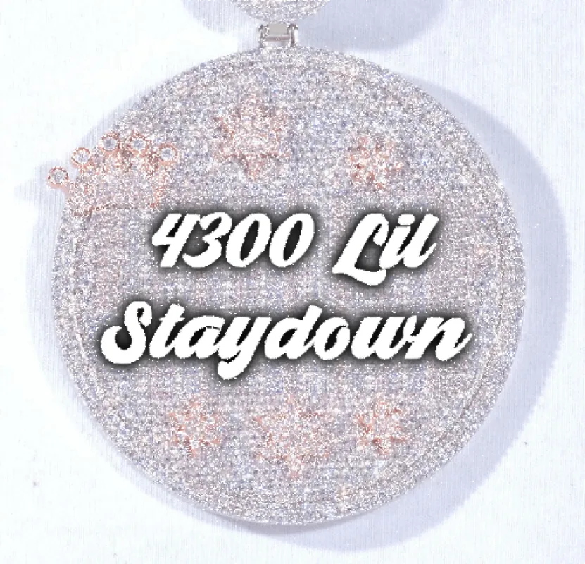 CUSTOM LETTER NECKLACE 3D BIG CROWN DISC sold by The GUU Shop