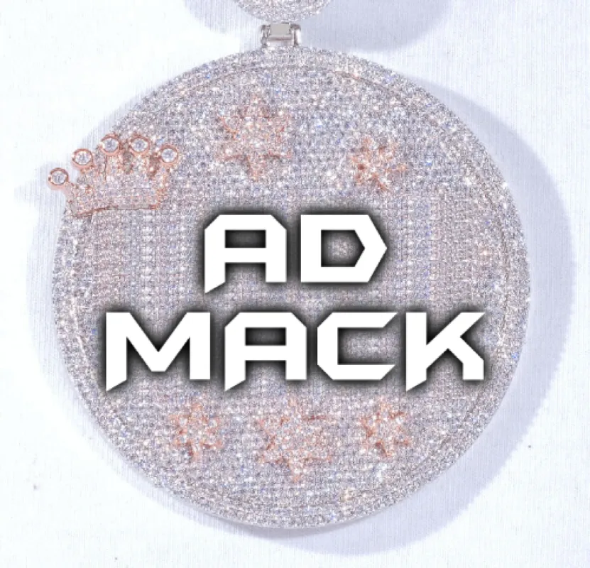 CUSTOM LETTER NECKLACE 3D BIG CROWN DISC sold by The GUU Shop