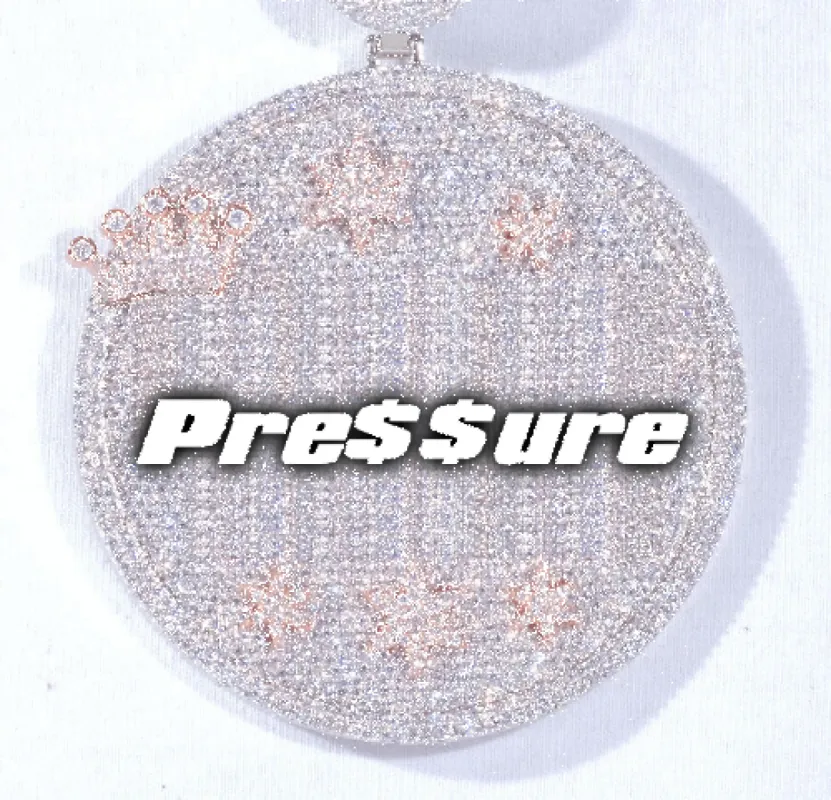 CUSTOM LETTER NECKLACE 3D BIG CROWN DISC sold by The GUU Shop