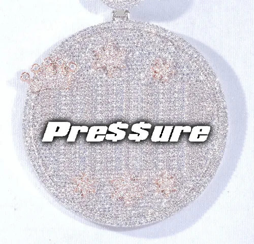 CUSTOM LETTER NECKLACE 3D BIG CROWN DISC sold by The GUU Shop